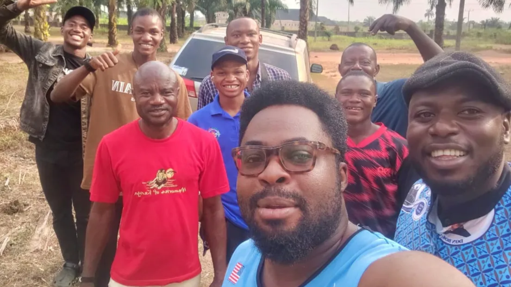Fr Emma, Daniel and Ebor with the Prenovices at Benin